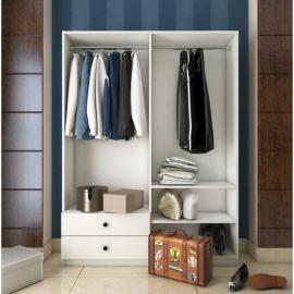 خزانة ملابس 150×57×210 سم - أبيض